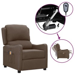 vidaXL Massagesessel Elektrisch Taupe Stoff