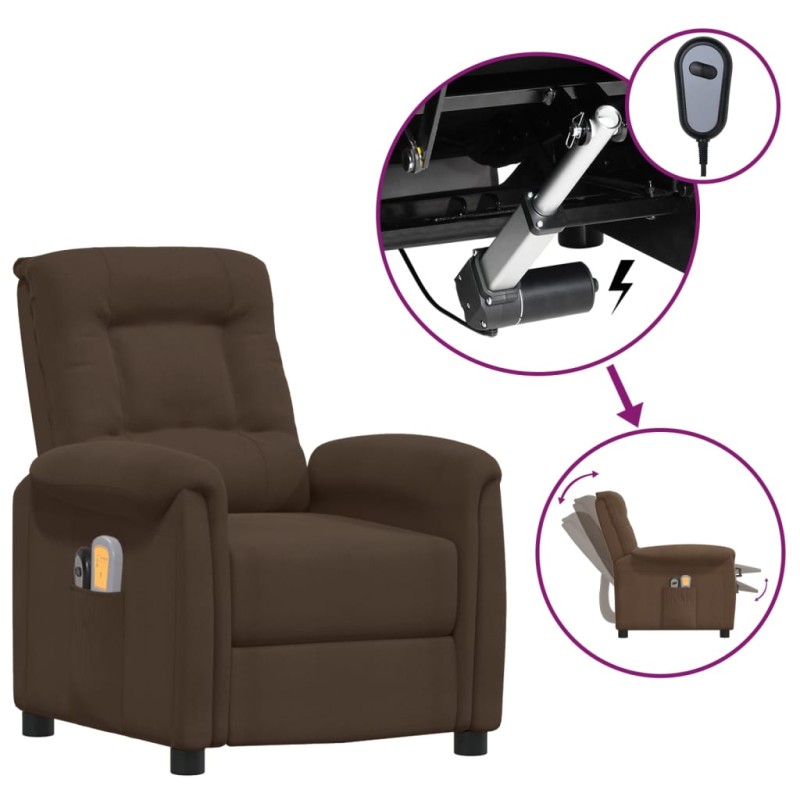 vidaXL Massagesessel Elektrisch Braun Mikrofasergewebe vidaXL Massagesessel Elektrisch Braun Mikrofasergewebe