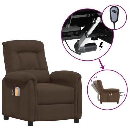 vidaXL Massagesessel Elektrisch Braun Mikrofasergewebe