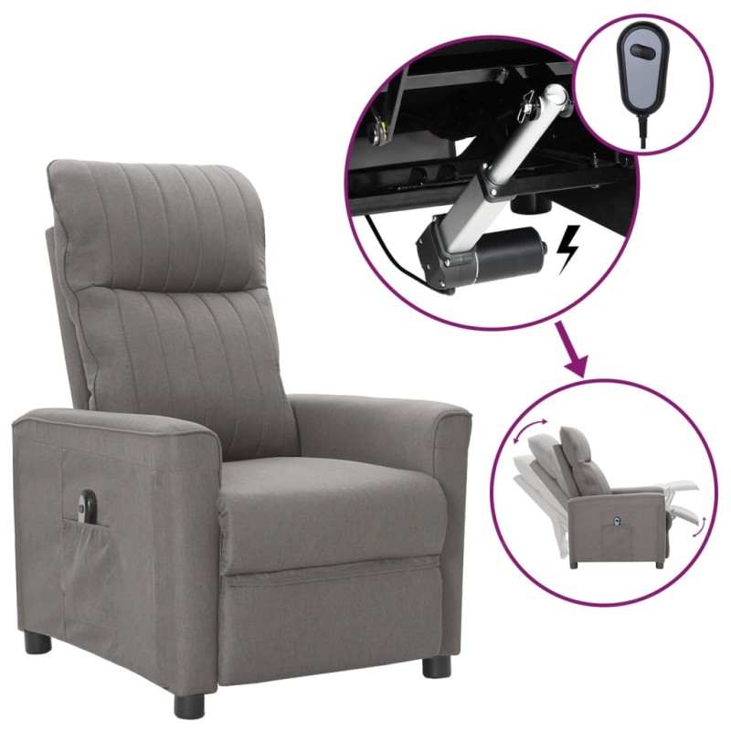 vidaXL Relaxsessel Elektrisch Hellgrau Stoff vidaXL Relaxsessel Elektrisch Hellgrau Stoff