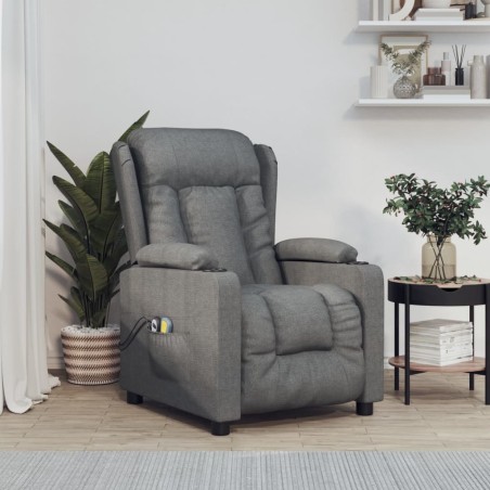 vidaXL Massagesessel Elektrisch Dunkelgrau Stoff