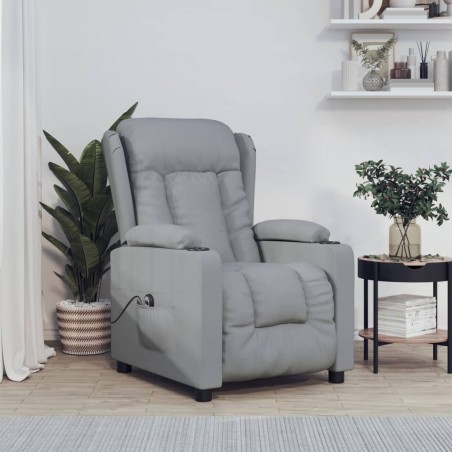 vidaXL Relaxsessel Elektrisch Hellgrau Stoff