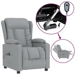 vidaXL Relaxsessel Elektrisch Hellgrau Stoff