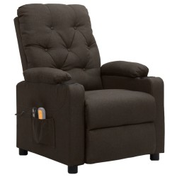 vidaXL Massagesessel Elektrisch Dunkelbraun Stoff