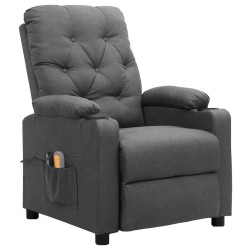 vidaXL Massagesessel Elektrisch Hellgrau Stoff