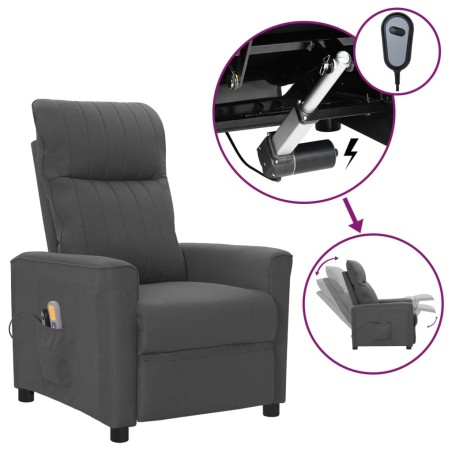 vidaXL Massagesessel Elektrisch Dunkelgrau Stoff
