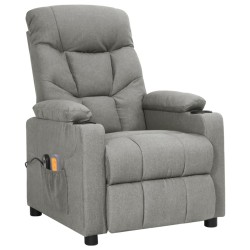 vidaXL Massagesessel Elektrisch Hellgrau Stoff