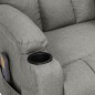 vidaXL Massagesessel Elektrisch Hellgrau Stoff vidaXL Massagesessel Elektrisch Hellgrau Stoff