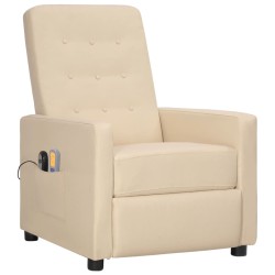 vidaXL Massagesessel Elektrisch Creme Stoff
