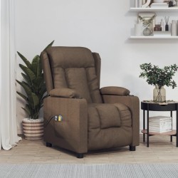 vidaXL Massagesessel Elektrisch Braun Stoff