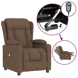 vidaXL Massagesessel Elektrisch Braun Stoff