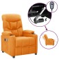 vidaXL Elektrischer Massagesessel Gelb Stoff vidaXL Elektrischer Massagesessel Gelb Stoff