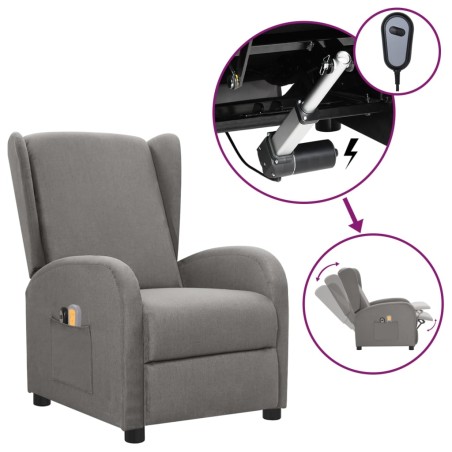 vidaXL Massagesessel Elektrisch Hellgrau Stoff