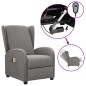 vidaXL Massagesessel Elektrisch Hellgrau Stoff vidaXL Massagesessel Elektrisch Hellgrau Stoff