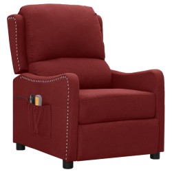 vidaXL Massagesessel Elektrisch Weinrot Stoff