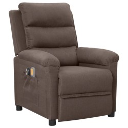 vidaXL Massagesessel Elektrisch Taupe Stoff
