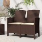 vidaXL 2-Sitzer Gartenbank mit Kissen PP Rattan Braun vidaXL 2-Sitzer Gartenbank mit Kissen PP Rattan Braun