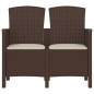vidaXL 2-Sitzer Gartenbank mit Kissen PP Rattan Braun vidaXL 2-Sitzer Gartenbank mit Kissen PP Rattan Braun