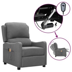 vidaXL Massagesessel Elektrisch Hellgrau Stoff