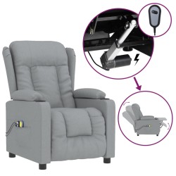 vidaXL Massagesessel Elektrisch Hellgrau Stoff