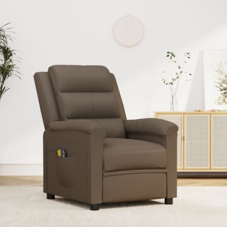 vidaXL Massagesessel Elektrisch Grau Kunstleder