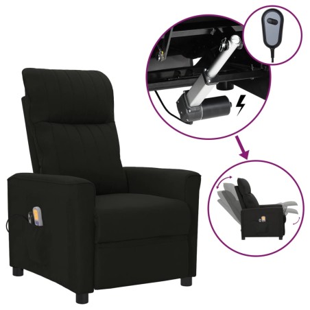 vidaXL Massagesessel Elektrisch Schwarz Stoff