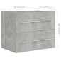 vidaXL Waschbeckenunterschrank Einbaubecken Betongrau Holzwerkstoff vidaXL Waschbeckenunterschrank Einbaubecken Betongrau Holzwerkstoff
