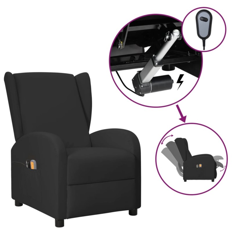 vidaXL Ohrensessel mit Massagefunktion Elektrisch Schwarz Kunstleder vidaXL Ohrensessel mit Massagefunktion Elektrisch Schwarz Kunstleder