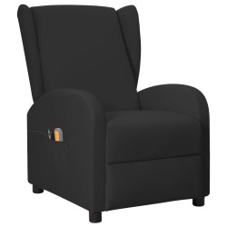 vidaXL Ohrensessel mit Massagefunktion Elektrisch Schwarz Kunstleder