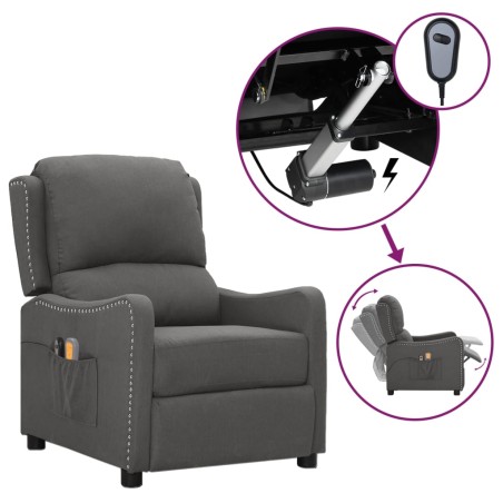 vidaXL Massagesessel Elektrisch Dunkelgrau Stoff