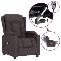 vidaXL Massagesessel Elektrisch Dunkelbraun Stoff