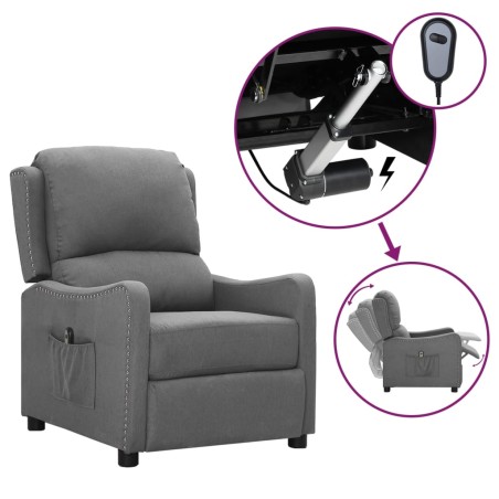 vidaXL Relaxsessel Elektrisch Hellgrau Stoff