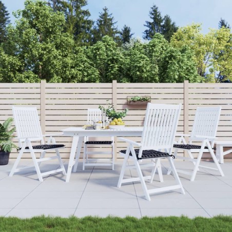 Gartenstuhl-Kissen 4 Stk. Schwarz Karomuster 40x40x3 cm Stoff
