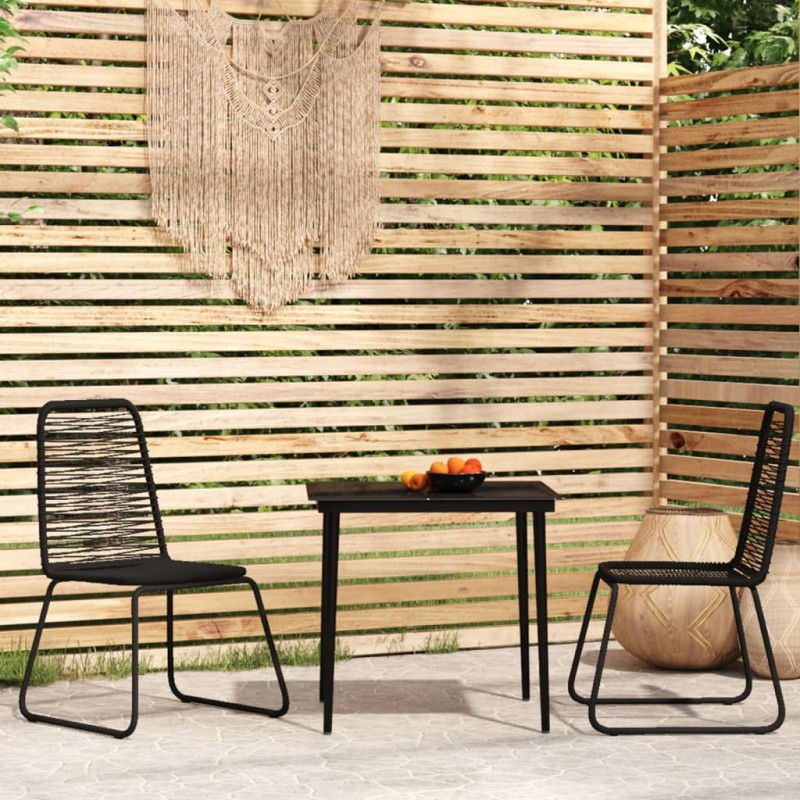 vidaXL 3-tlg. Garten-Essgruppe Schwarz vidaXL 3-tlg. Garten-Essgruppe Schwarz