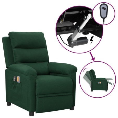 vidaXL Elektrischer Massagesessel Dunkelgrün Stoff