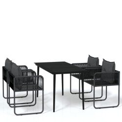 vidaXL 5-tlg. Garten-Essgruppe Schwarz