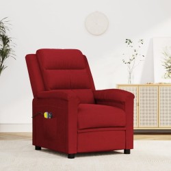 vidaXL Massagesessel Elektrisch Weinrot Samt