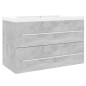 vidaXL Waschbeckenunterschrank Einbaubecken Betongrau Holzwerkstoff vidaXL Waschbeckenunterschrank Einbaubecken Betongrau Holzwerkstoff