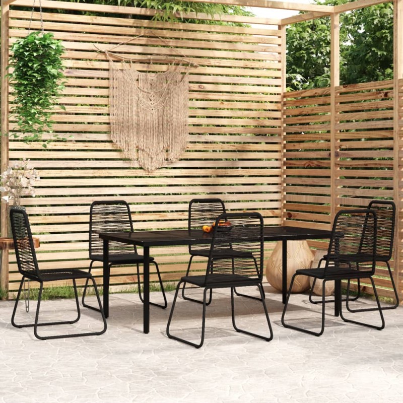 vidaXL 7-tlg. Garten-Essgruppe Schwarz vidaXL 7-tlg. Garten-Essgruppe Schwarz