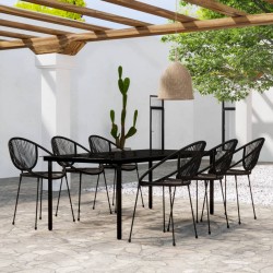 vidaXL 7-tlg. Garten-Essgruppe Schwarz