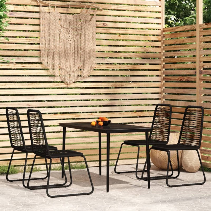 vidaXL 5-tlg. Garten-Essgruppe Schwarz vidaXL 5-tlg. Garten-Essgruppe Schwarz