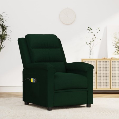 vidaXL Elektrischer Massagesessel Dunkelgrün Samt