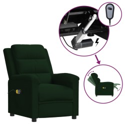 vidaXL Elektrischer Massagesessel Dunkelgrün Samt