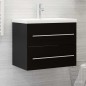 vidaXL Waschbeckenunterschrank mit Einbaubecken Schwarz Holzwerkstoff vidaXL Waschbeckenunterschrank mit Einbaubecken Schwarz Holzwerkstoff