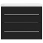 vidaXL Waschbeckenunterschrank mit Einbaubecken Schwarz Holzwerkstoff vidaXL Waschbeckenunterschrank mit Einbaubecken Schwarz Holzwerkstoff