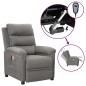 vidaXL Massagesessel Elektrisch Hellgrau Stoff vidaXL Massagesessel Elektrisch Hellgrau Stoff