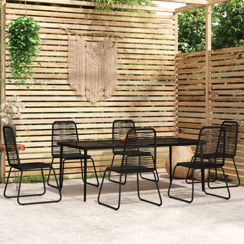 vidaXL 7-tlg. Garten-Essgruppe Schwarz vidaXL 7-tlg. Garten-Essgruppe Schwarz