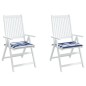 vidaXL Gartenstuhl-Kissen 2 Stk. Blau & Weiß Gestreift 50x50x3cm Stoff vidaXL Gartenstuhl-Kissen 2 Stk. Blau & Weiß Gestreift 50x50x3cm Stoff