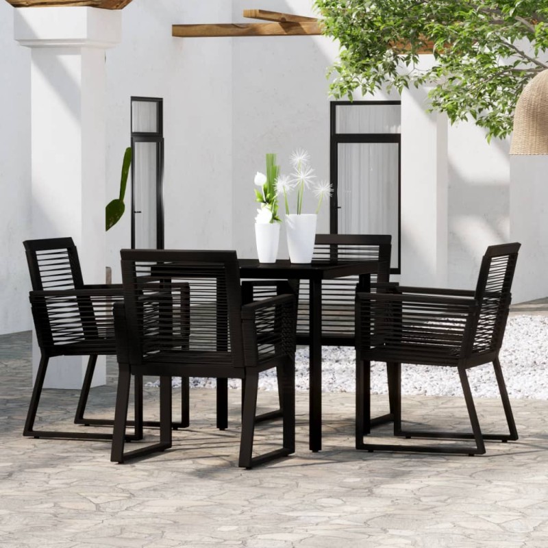 vidaXL 5-tlg. Garten-Essgruppe Schwarz vidaXL 5-tlg. Garten-Essgruppe Schwarz