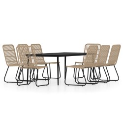 vidaXL 9-tlg. Garten-Essgruppe Eichen-Optik